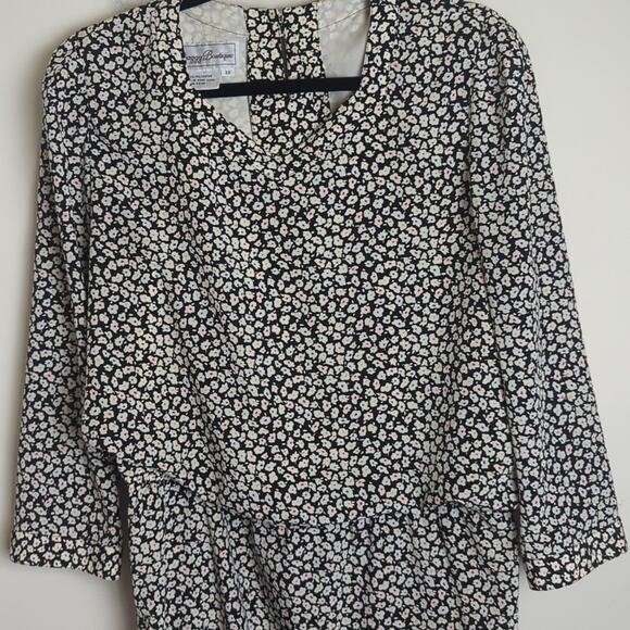 Vintage Mod Blouson Floral Maxi Dress Women's Size 12* - Picture 7 of 11